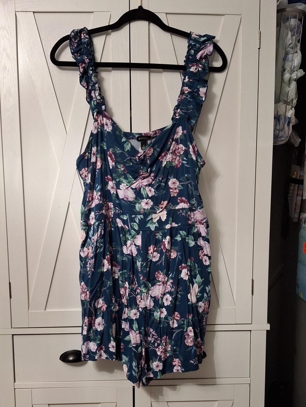 Torrid Floral Ruffle-Shoulder One-Piece Romper